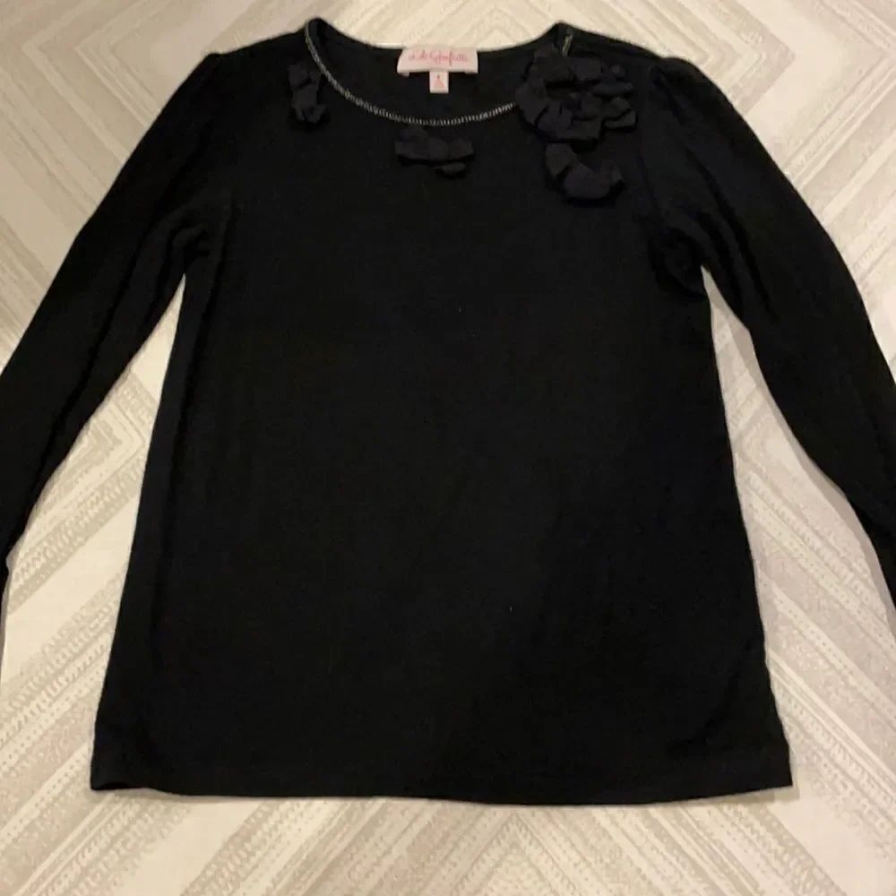 Lili Gaufrette Black L/S Top w/ Embellishments